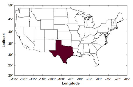 Continental US with one state filled via macro command